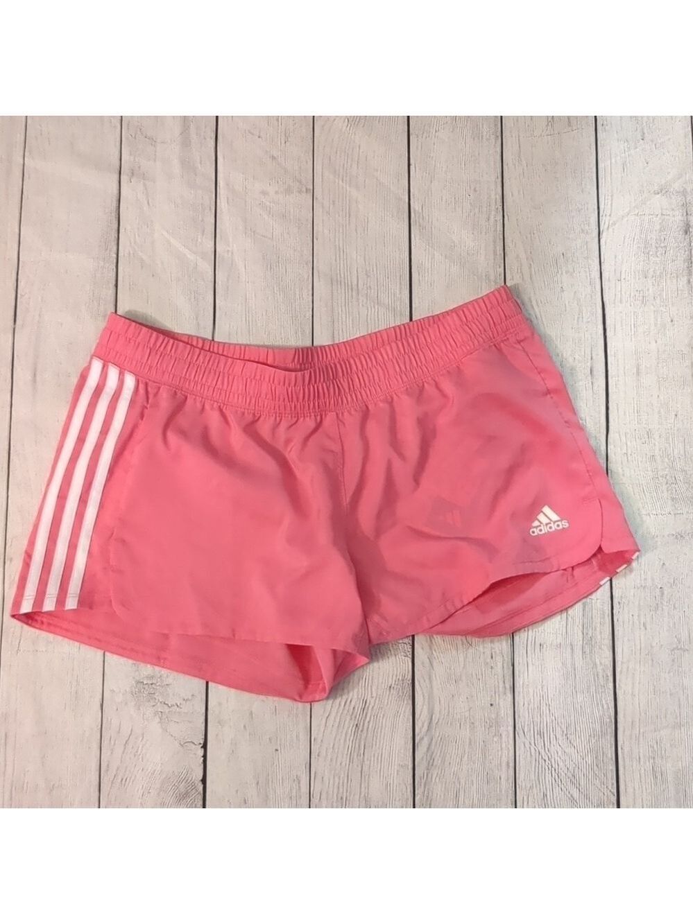 Adidas pink fusion/ white pacer shorts size medium